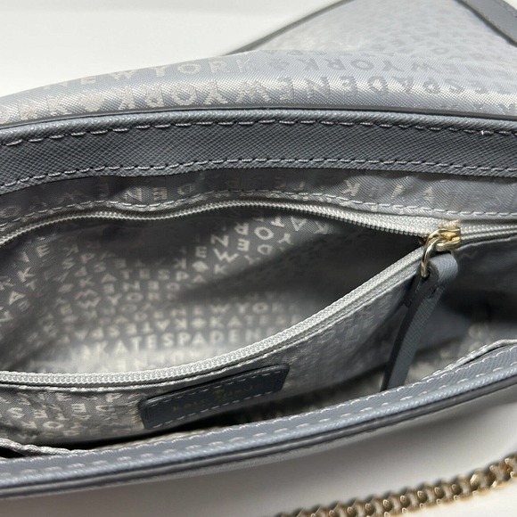 Kate Spade Laurel Way Haircalf Greer Crossbody Shoulder Bag Purse Smoky Gray - Picture 13 of 16